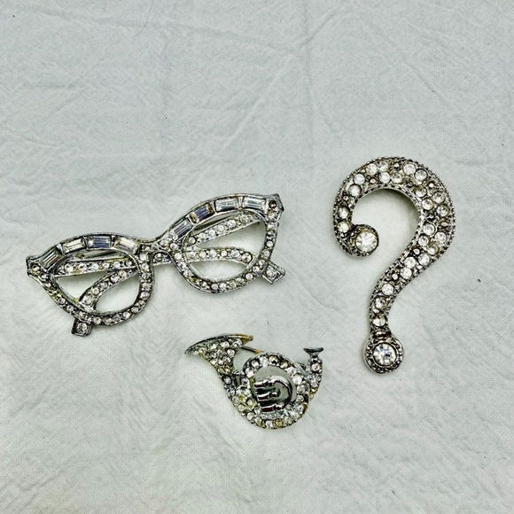 Vintage Rhinestone Brooches lot of 3 - Picture 1 of 2